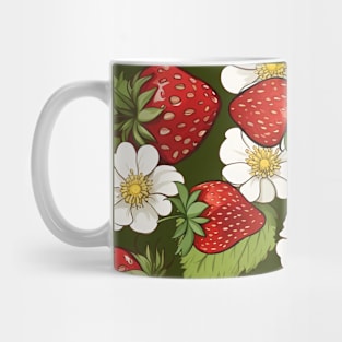 Summer Strawberries Fresh Floral Art Mug